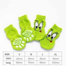 Dog Socks Booties Cat Shoes Anti-scratch (Option: Green Eyes-S)