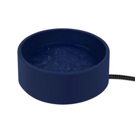 L Pet Heating Bowl Pet Tableware Anti-fall Non-slip Constant (Option: Navy Blue-US)