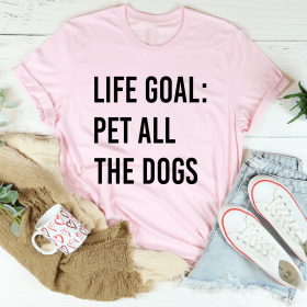 Life Goal Pet All The Dogs T-Shirt (Color: Pink, size: 3XL)