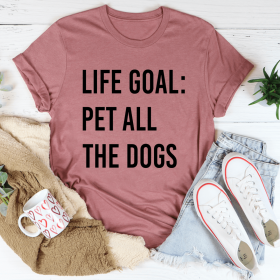 Life Goal Pet All The Dogs T-Shirt (Color: Mauve, size: 3XL)