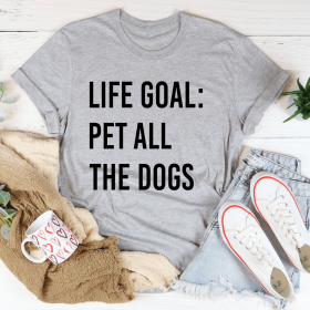 Life Goal Pet All The Dogs T-Shirt (Color: Athletic Heather, size: XL)